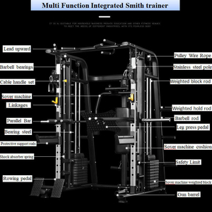 Appareil de musculation NJ Smith Machine : Cage de puissance à câbles unisexe en acier <span class=keywords><strong>pour</strong></span> entraînement fonctionnel et renforcement musculaire - Product Image 2