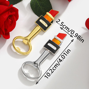 Lipstick <b>Bottle</b> Opener Gold And Silver Reusable Valentine'S Day <b>Beer</b> <b>Bottle</b> Opener <b>Small</b> Rectangle Shape - Product Image 4