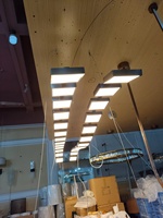 Lustre LED Cube Moderne à Effet Vague pour Hall d'Hôtel, Salle de Banquet, Diffuseur Acrylique Mat Personnalisable, Éclairage Commercial pour Projets