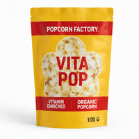 Sachet Doypack Personnalisé Imprimé en Plastique pour Popcorn, Biscuits et Snacks, avec Fermeture Ziplock Scellée en Mylar