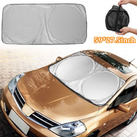 Pare-soleil pour pare-brise de camionnette/voiture, protection UV, design professionnel/luxe, en polyester et nylon, pliable