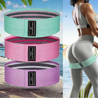 Aoc Nouveauté : Ensemble de 3 bandes de résistance légères en tissu et latex pour entraînement à domicile, confortables pour les hanches, avec sac en maille pour la gym