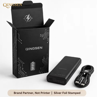Maßgefertigte Mattschwarze Tuck-End-Papierbox mit Silberfolienprägung für Powerbank-Ladegeräte Verpackung Geschenkbox für Tech-Branding