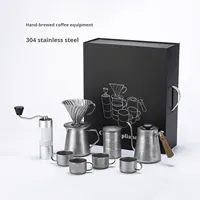 Ensemble de vaisselle en acier inoxydable de luxe personnalisé avec logo commercial, style vintage, 4, 5, 7, 9 pièces, cafetière, théière, vin