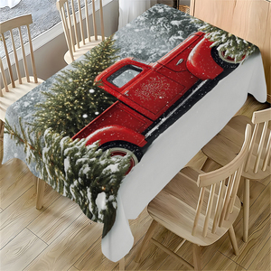 Factory Wholesale Christmas Tablecloth Rectangular Polyester <b>Table</b> Cover for Holiday Dining <b>Party</b> Decor - Product Image 5
