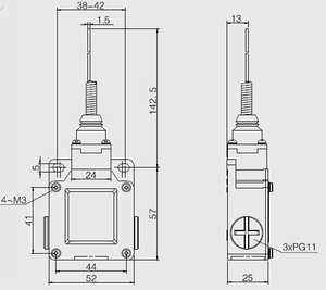 Interrupteur de fin de course à sonde optique / Interrupteur de fin de course pour ascenseur avec nouveau design de capot IP65 / Interrupteur de fin de course double circuit - Product Image 4