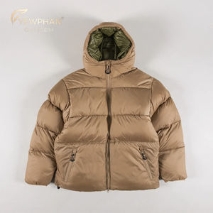 Chaqueta de Plumón de Ganso de Lujo para Hombre con Logotipo Personalizado, Chaqueta Impermeable para Mujer, Color Marrón - Product Image 1