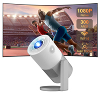 Projecteur LED LCD CR50 1080P 4K à marque privée, Android 9, haut-parleurs intégrés, 3000 lumens, design portable, home cinéma, utilisation en extérieur
