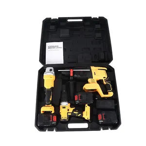 HENGLAI Stok!!! Diskon Besar! !! Penjualan Tersedia untuk MKT Combo Power Tools 4 Kits Tool Set 20V Volt Bor Tanpa Kabel