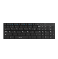 Clavier à membrane sans fil AIKUN 2.4G pour bureau et domicile - Interrupteurs en caoutchouc - Touches multimédias - Emplacement pour clé USB - 2 piles AAA