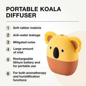Adorable Koala Design Essential <b>Oil</b> <b>Diffuser</b> Water Infused Aromatherapy <b>Diffuser</b> Made with Eco Friendly Soft Safe Silicone - Product Image 2