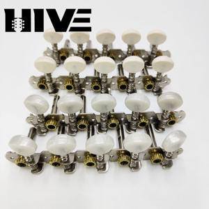 HIVE Mécanique d'accordage de <span class=keywords><strong>guitare</strong></span> de haute qualité, double trou, colonne en acier, argenté, petite tête ronde, 1:15, 10 cordes, 5L5R, 5 en ligne - Product Image 5