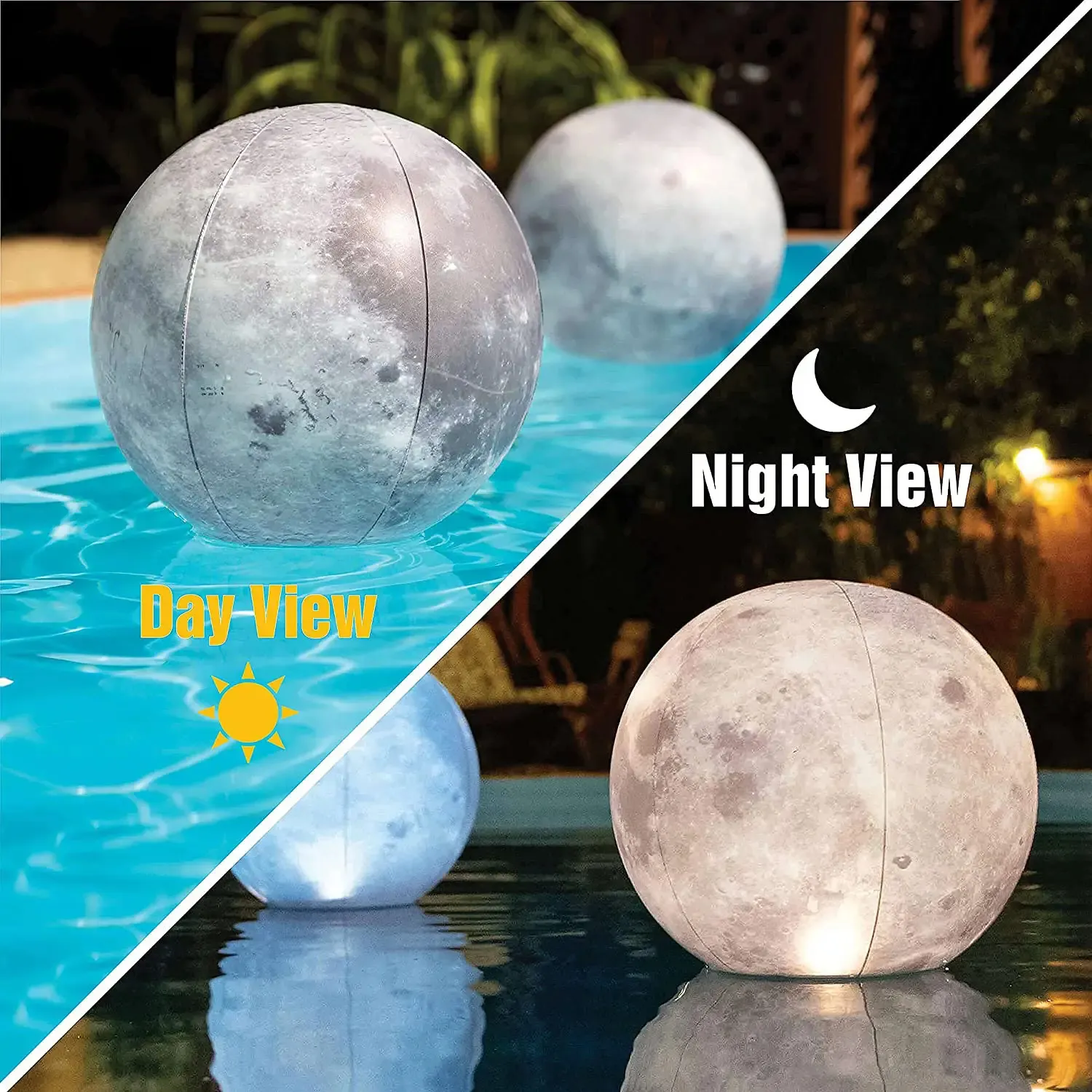 Solar Pool Gifts Hangable Ball Waterproof Float Full Moon Outdoor Garden Inflatable Solar Lantern Floating LED Night Light