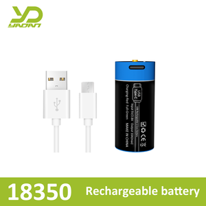 Bateria Recarregável de Íon de Lítio YaDan 3.7V 1100mAh <span class=keywords><strong>18350</strong></span> com Cabo Tipo-C - Product Image 2