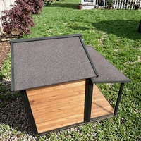 SHUNDA SDD026 Beliebtes Luxus-Hundebett mit Druck – Robustes, Nachhaltiges Outdoor-Hundezwinger aus Holz für Hunde – Freizeit-Hundehütte