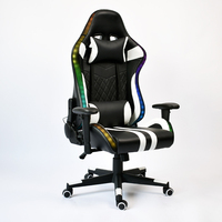 Silla de Computadora Ergonómica de Alta Calidad para PC, Cómoda Silla Giratoria para Juegos con Luces RGB Amplias y Control Remoto