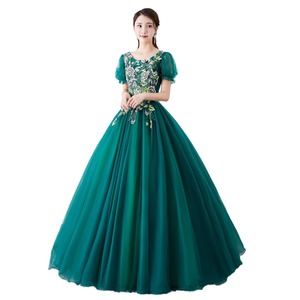 Women's Military Green Chiffon Tutu Skirt With Floral Embroidery Elegant Ball Gown For Formal Events And Performances - Product Image 5