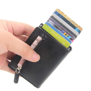 <span class=keywords><strong>Portafogli</strong></span> Pop-up Porta Carte di Credito Sottile con Blocco RFID per Uomo, Porta Carte con Chiusura a Fibbia, Borsa per Carte in Pelle PU, <span class=keywords><strong>Portafogli</strong></span> Corti - Product Image 2