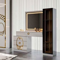 Ensemble Complet de Mobilier de Chambre Parentale Moderne Luxe en Bois avec Lit Double King Size en Cuir pour la Maison