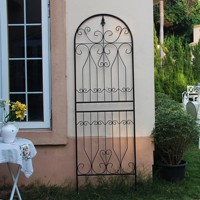 Treillis de jardin décoratif en fer forgé, support métallique pour plantes grimpantes (roses, vigne, clématites), treillis mural extérieur pour jardin et cour