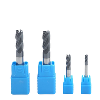 Kit de fraises à queue en carbure à 4 cannelures revêtu de TiAlN pour routeur CNC, usage général pour l'usinage latéral et le rainurage de l'acier allié et de l'acier moulé