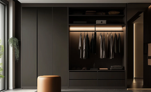 High End Modern Glass Door Walk-in Clothes <b>Storage</b> Closet Wood <b>Bedroom</b> <b>Furniture</b> Wardrobe with 6 Doors for Living Room - Product Image 2