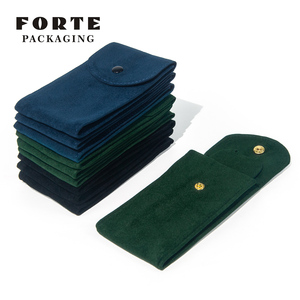 FORTE Green Velvet Watch Gift Bag Minimalist Handmade Packaging for Men and Women's Watches Elegant Jewelry <b>Accessory</b> Storage - Product Image 3