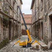 Mini-grue araignée télescopique 3,0t (2400kg de poids opérationnel) avec flèche de déplacement pour levage en espace restreint