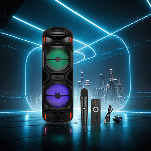 Oudiobop 8-Inch Xách Tay 40W RGB LED Không Dây Bass Loa USB Home Theatre Karaoke Xe Đẩy Thiết Kế Có Thể Sạc Lại Điện Thoại Di Động - Product Image 3