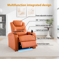 Ensemble de canapés inclinables électriques extensibles 4 places en cuir véritable avec structure en bois et mousse à mémoire de forme pour salon moderne, usage commercial et hôtelier