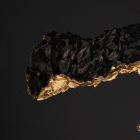 Hôtel de luxe personnalisé Goldleaf cuivre lampe suspendue escalier allée Lotus feuille lustre suspension