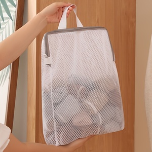 1 sacchetto per biancheria in rete a nido d'ape con cerniera - Organizzatore multifunzionale per riporre vestiti, da montare a parete, per camera da letto <span class=keywords><strong>e</strong></span> <span class=keywords><strong>bagno</strong></span> - Product Image 6