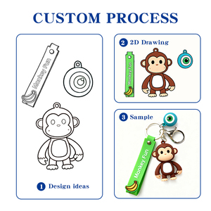 Llaveros Metálicos Personalizados Extraíbles con Diseño de Lazo Colorido, Ligeros, Impermeables y con Dibujos Animados - Product Image 2