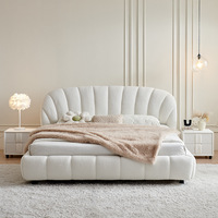 Hochwertiges Französisches Muschelbett Luxuriöses Schlafzimmer Doppelbett Queen King Bett Mädchen Rosa Süßes Weiches Stoff Kingsize-Bettgestell