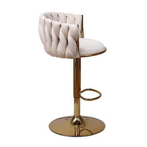 Màu be vàng Phân Bộ của 4 truy cập chiều cao thanh phân với thấp trở lại xoay PU da thanh phân cho nhà bếp đảo <span class=keywords><strong>bar</strong></span> quán rượu - Product Image 4