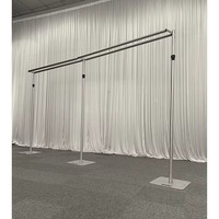 Kit de support de toile de fond réglable robuste avec barres transversales doubles pour décoration de mariage, vente en gros