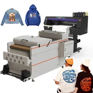 Impresora de inyección de tinta DTF de 60cm, máquina de impresión de camisas con polvo automático, 24 pulgadas, mezclador de polvo