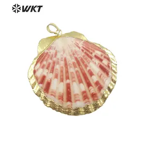 WT-JP054 Wholesale Exclusive Natural Shell Pendants With 24k real gold Plated abalone Shell shape Pendant