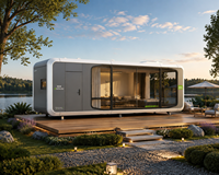 Maison capsule de luxe préfabriquée modulaire mobile avec extérieur en alliage d'aluminium et système intelligent A5