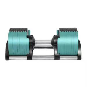 Juego de mancuernas ajustables para musculación, equipo de fitness, pesas de gimnasio en colorido diseño personalizado hecho de plástico de acero - Product Image 1