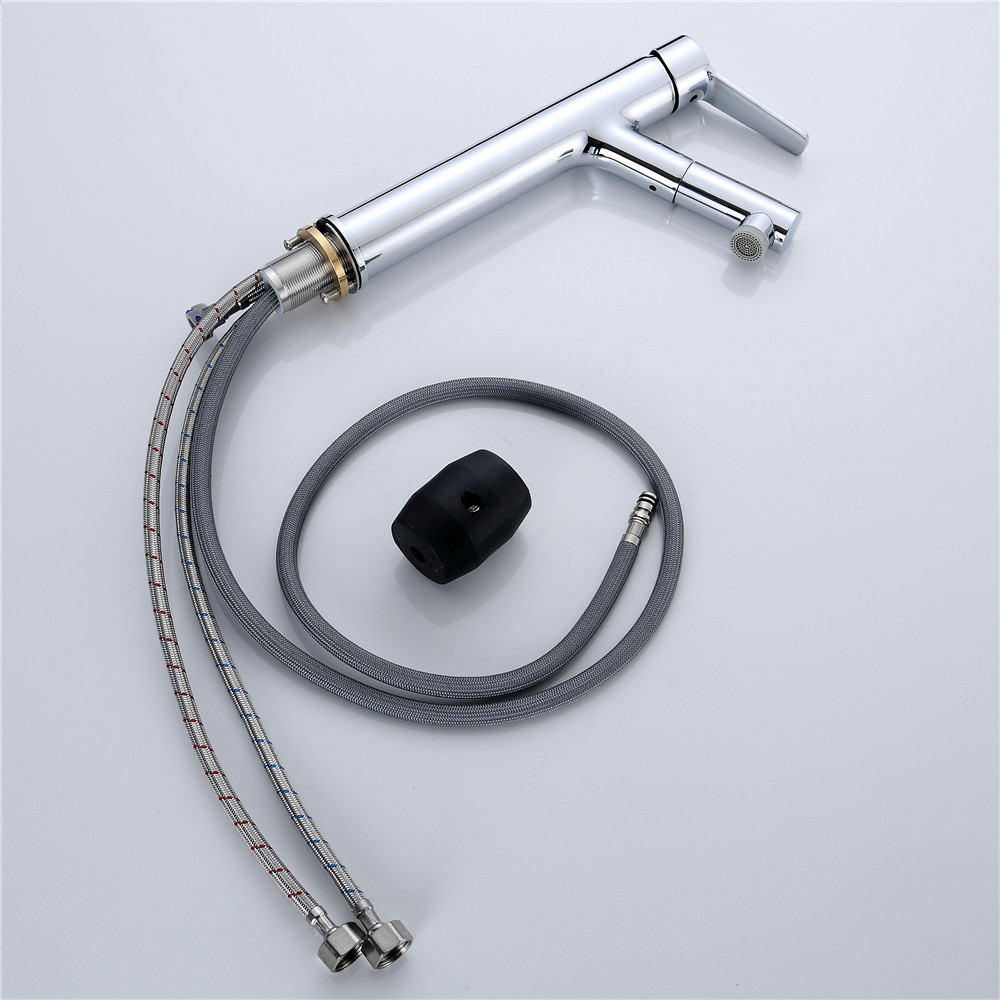 Luxury Pull Out hot water chrome brass bathroom basin faucets