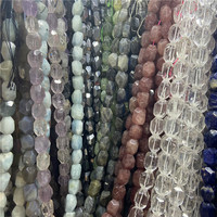Perles en vrac en agate de cristal facettée JC962 à surface taillée, accessoires de bijoux, perles à bricoler, trou vertical, vente en gros