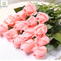 Groothandel Hoge Kwaliteit Kunstmatige Roos Knoppen Real Touch Latex Gecoat Bloem Zijde Bruiloft Decoratieve Bloemen Bruidsboeketten