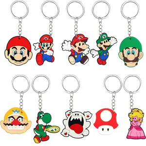 Dihua Custom Cartoon Marios Bros Keyring Soft PVC 2D/3D Rubber Pvc Super Marios Keychain