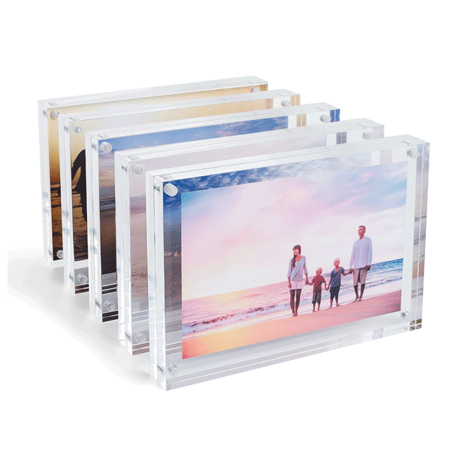 Cadre Photo flottant en acrylique personnalisé, cadre Photo transparent 5x7 pour le bureau et la maison