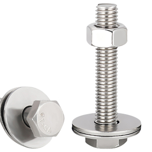 Pernos hexagonales largos de acero inoxidable 304 de alta resistencia, conjuntos de tuercas planas, pernos penetrantes de pared extendidos de grado superior - Product Image 1