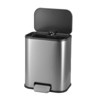 Poubelle à pédale rectangulaire à fermeture en douceur 5L seau de stockage en acier inoxydable pour déchets ménagers