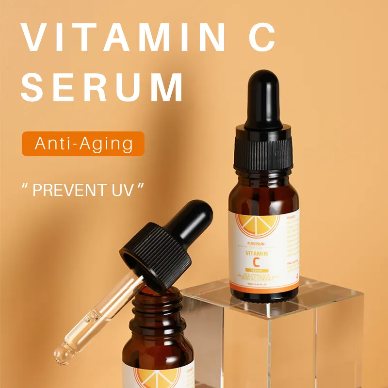 10ml Anti-Falten-Vitamin C-Serum für das Gesicht mit Hyaluron säure und Vitamin E Organic Face Care White ning Serum