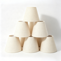 Abat-jour en tissu lin et soie, style vintage, abat-jour plissé pour lampe de table, lustre, suspension