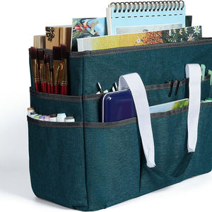 Échantillon gratuit Sacs de plage pour femmes Sacs de voyage en toile de coton dégradé Grande capacité Sac à main à bandoulière Sac fourre-tout avec poches - Product Image 2